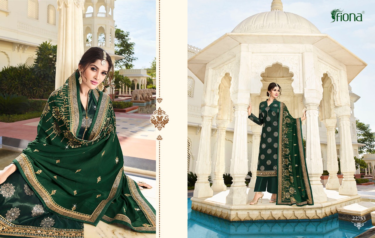 Fiona Presents Nazrana Jacqurad Fabric Wirh Embroidery Work Party Wear Suit