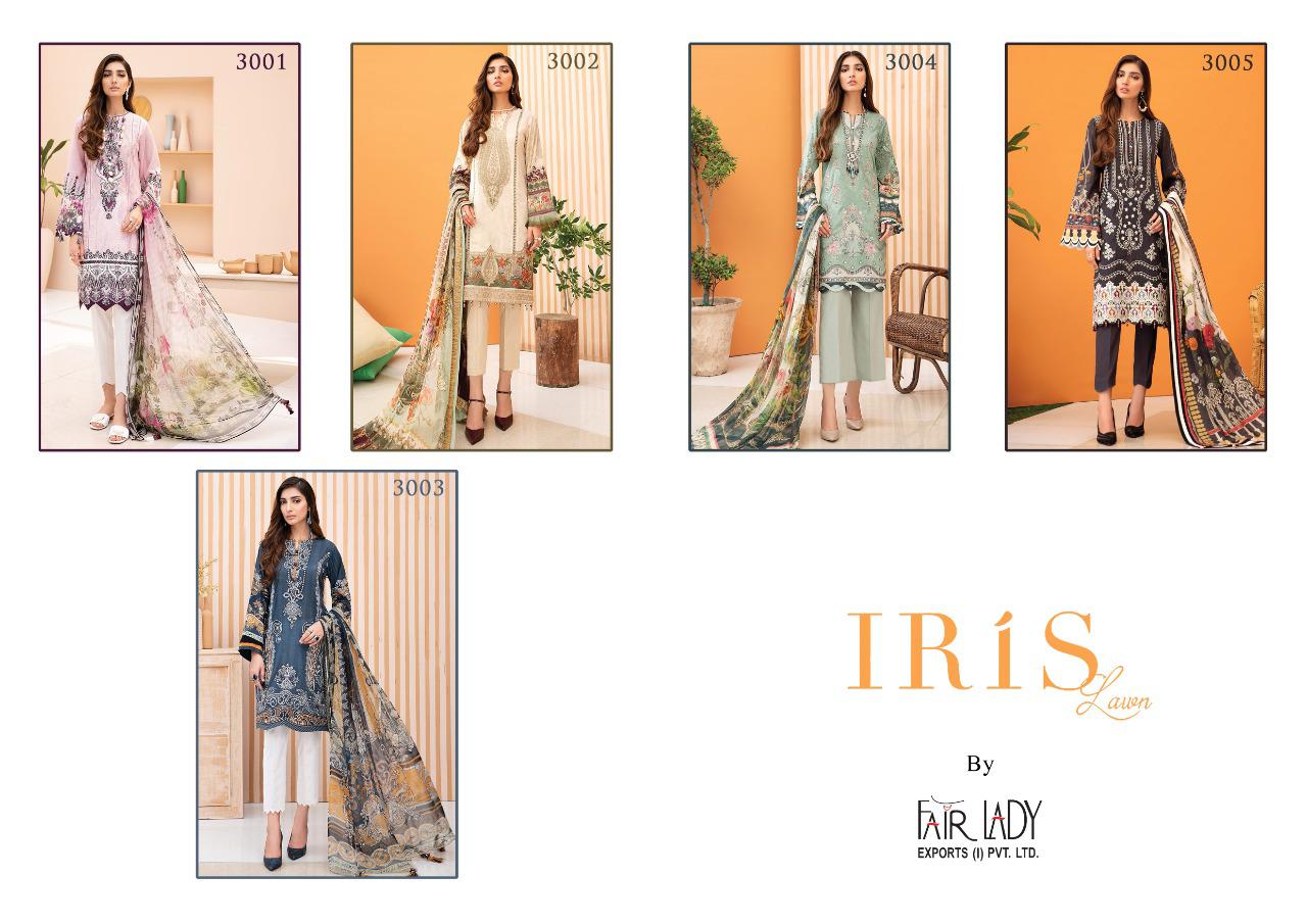 Fairlady Presents Iris Vol 2 Lawn Print With Embroidery Work Salwar Suit Best Wholesale Dealer