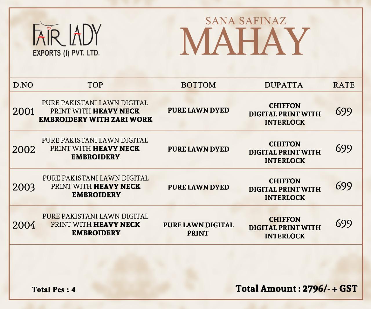 Fairlady Presents Sana Safinaz Mahay Jam Satin Fabric With Embroidery Work Salwar Suit