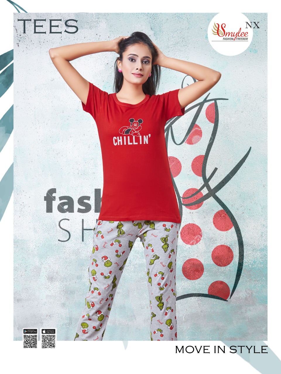 Smylee Fashion Nx Launches Tees Fancy Fabric Short With Bottom Set