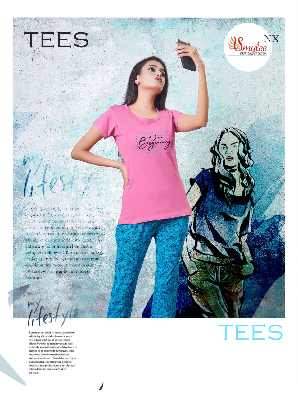 Smylee Fashion Nx Launches Tees Fancy Fabric Short With Bottom Set