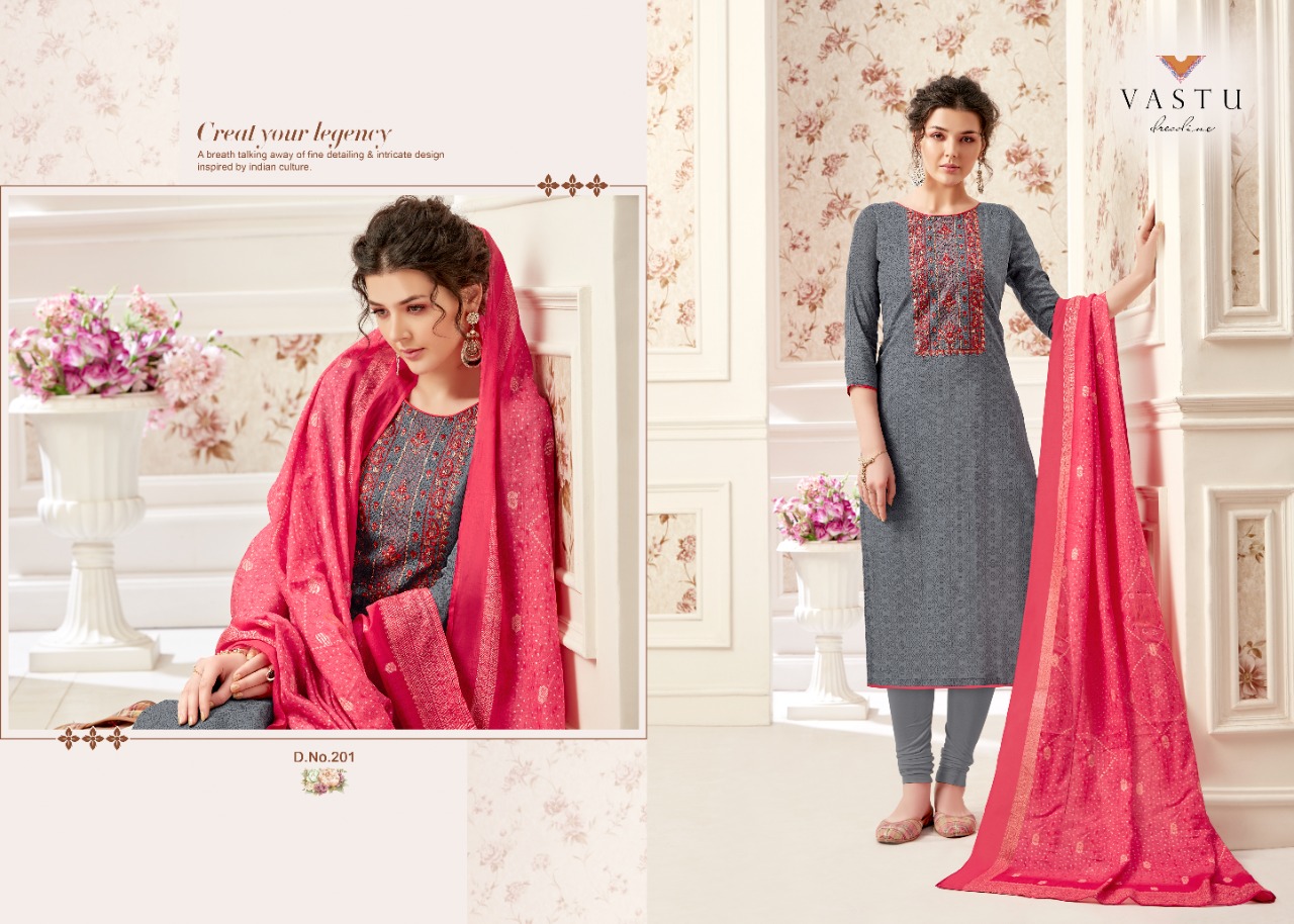 Vastu Tex Presents Netra Vol 2 Lawn Cotton Fabric Print Work Salwar Suit
