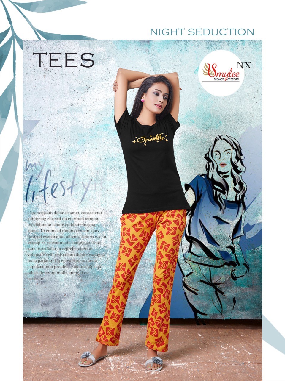 Smylee Fashion Nx Launches Tees Fancy Fabric Short With Bottom Set