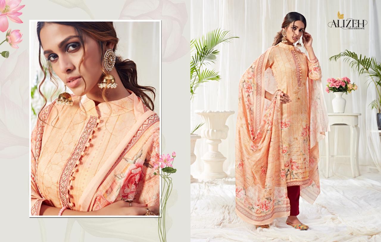 Alizeh Presents Bliss Pure Cotton With Swarvoski Work Salwar Suits