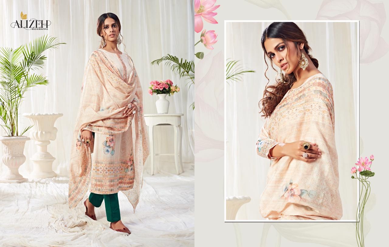 Alizeh Presents Bliss Pure Cotton With Swarvoski Work Salwar Suits