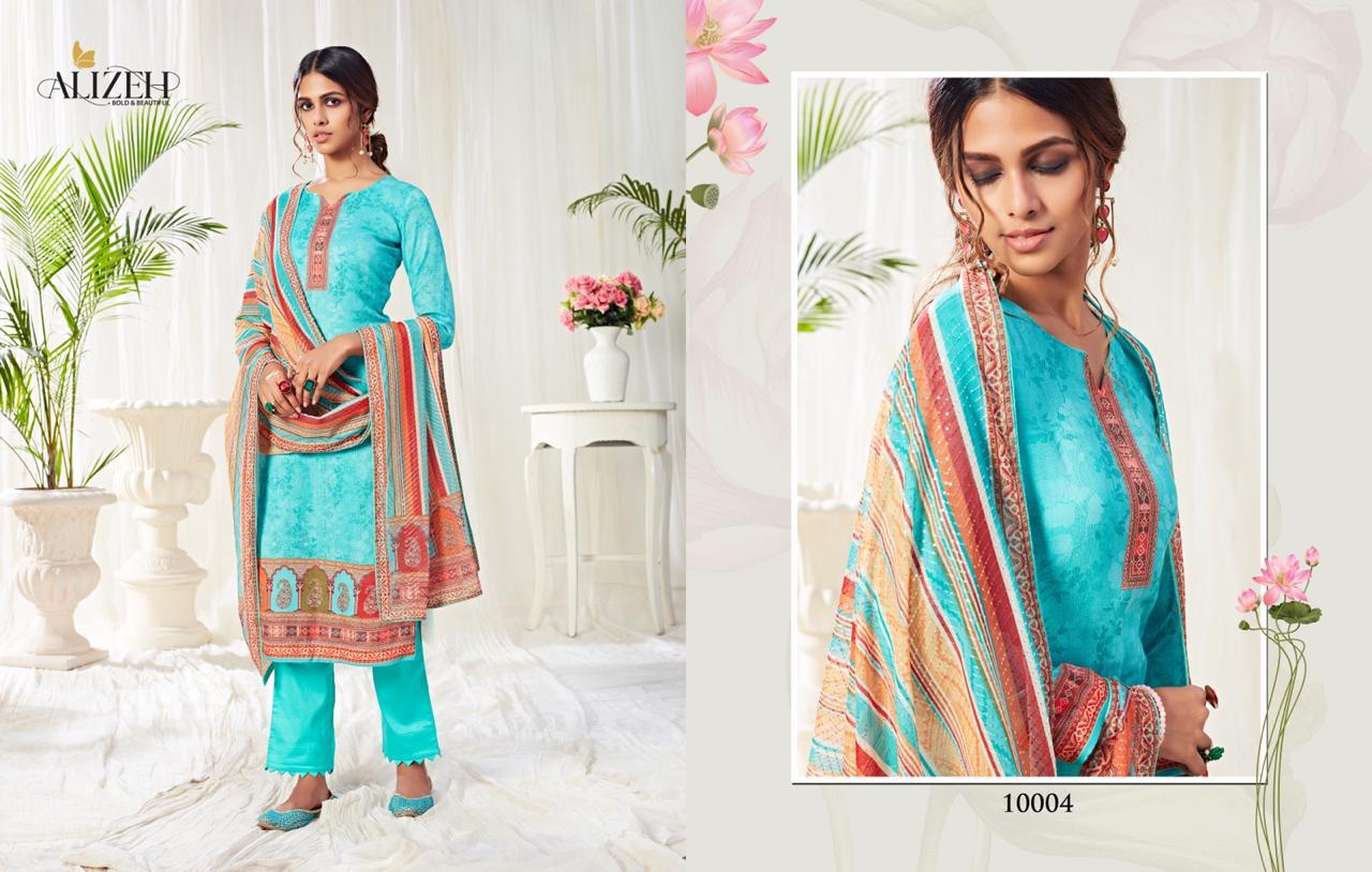 Alizeh Presents Bliss Pure Cotton With Swarvoski Work Salwar Suits