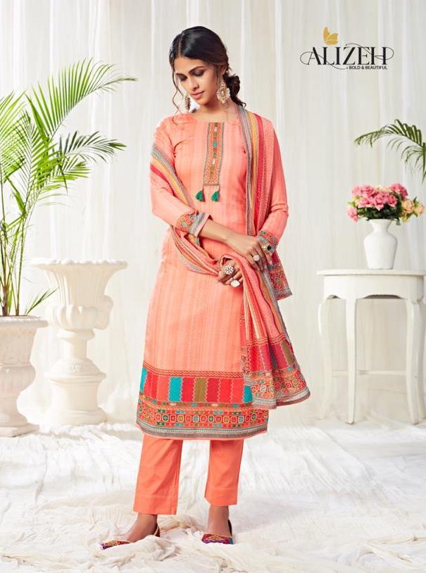 Alizeh Presents Bliss Pure Cotton With Swarvoski Work Salwar Suits