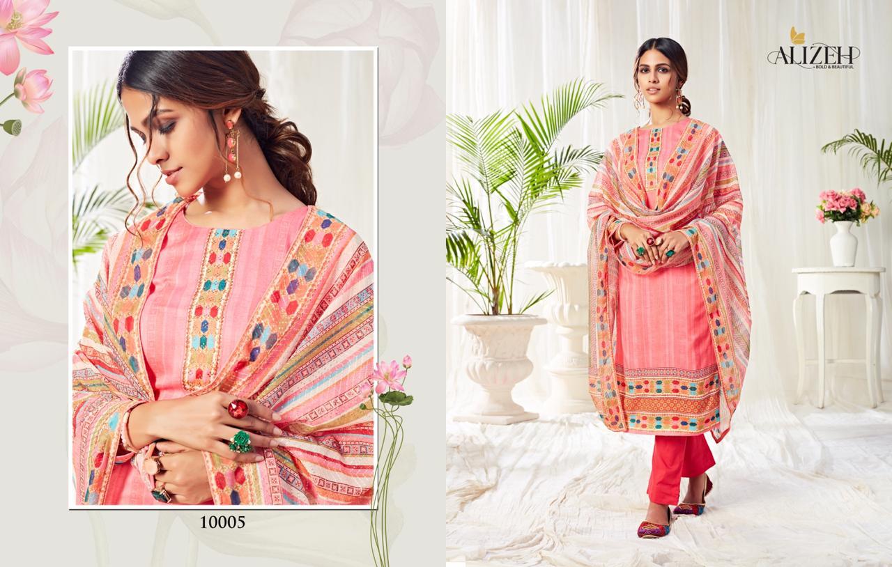 Alizeh Presents Bliss Pure Cotton With Swarvoski Work Salwar Suits
