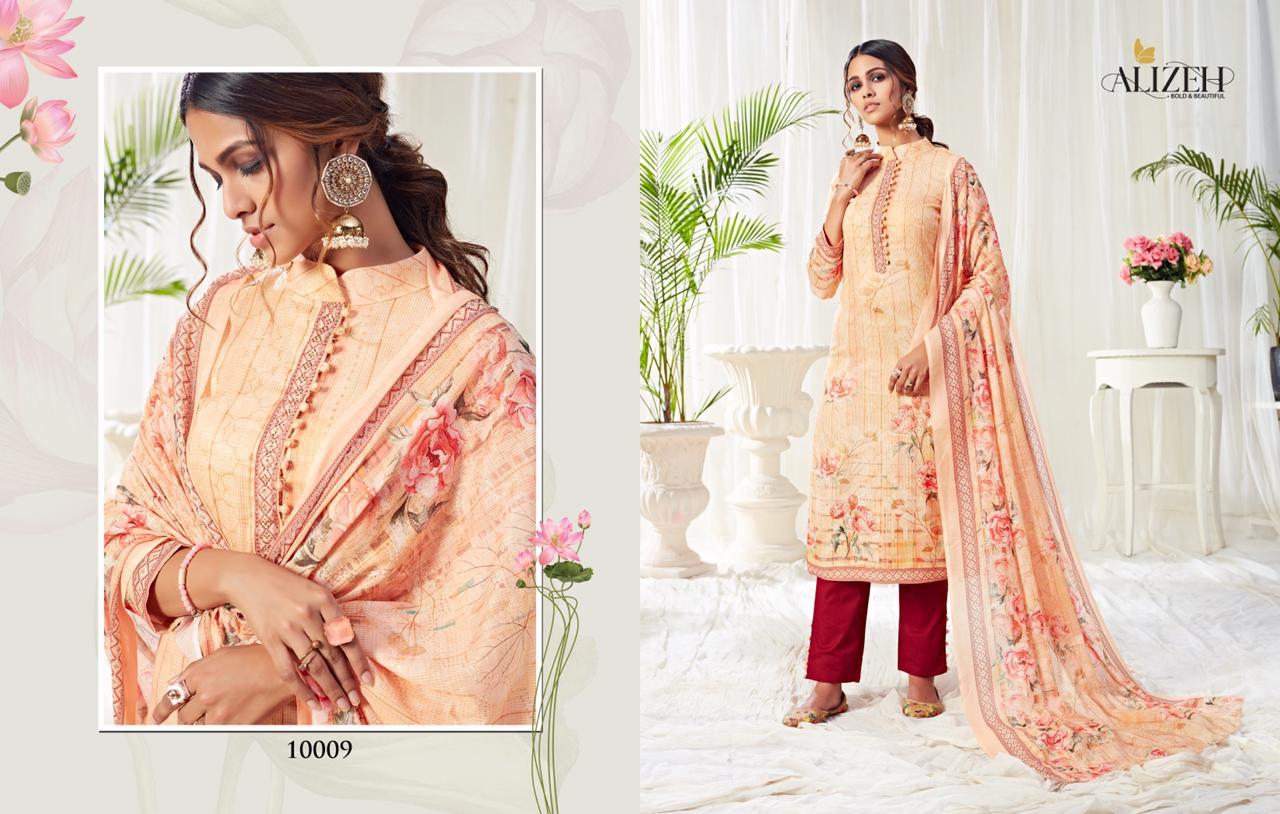 Alizeh Presents Bliss Pure Cotton With Swarvoski Work Salwar Suits