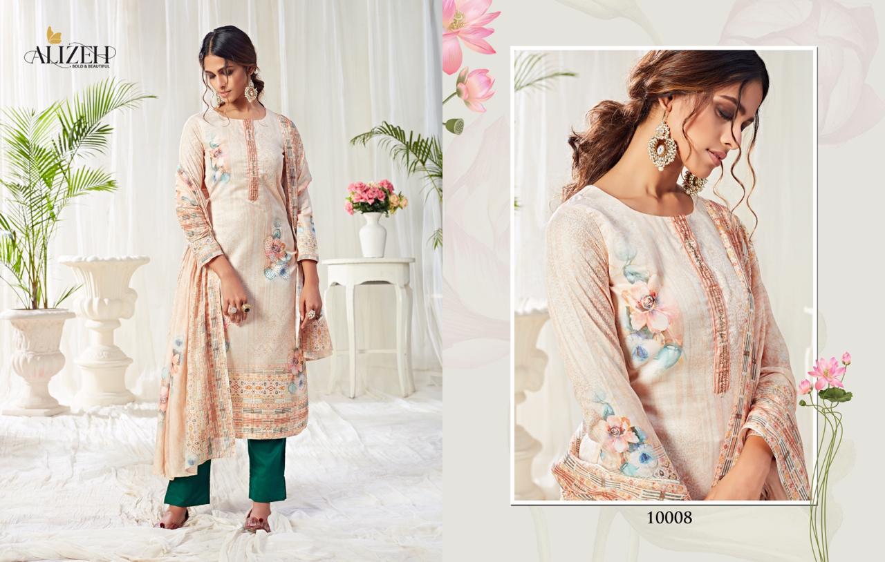 Alizeh Presents Bliss Pure Cotton With Swarvoski Work Salwar Suits