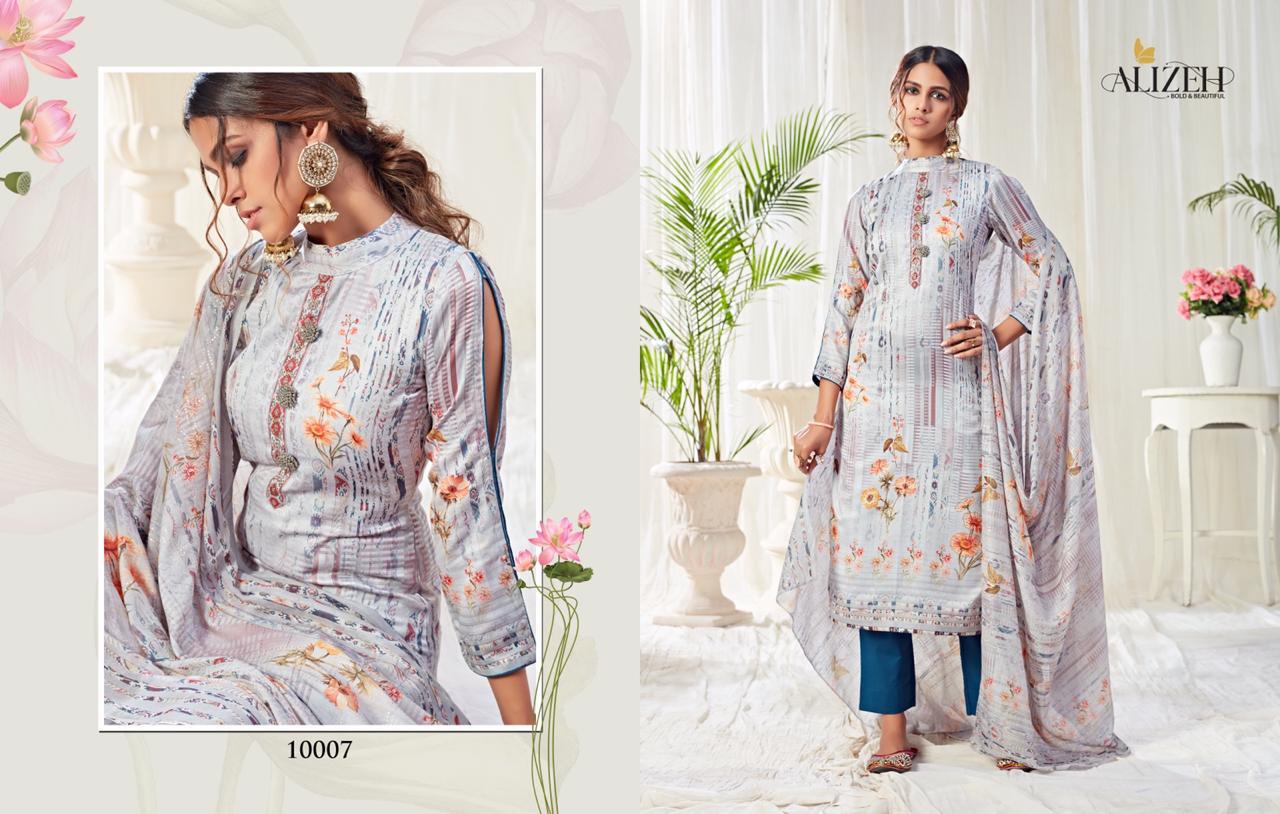 Alizeh Presents Bliss Pure Cotton With Swarvoski Work Salwar Suits