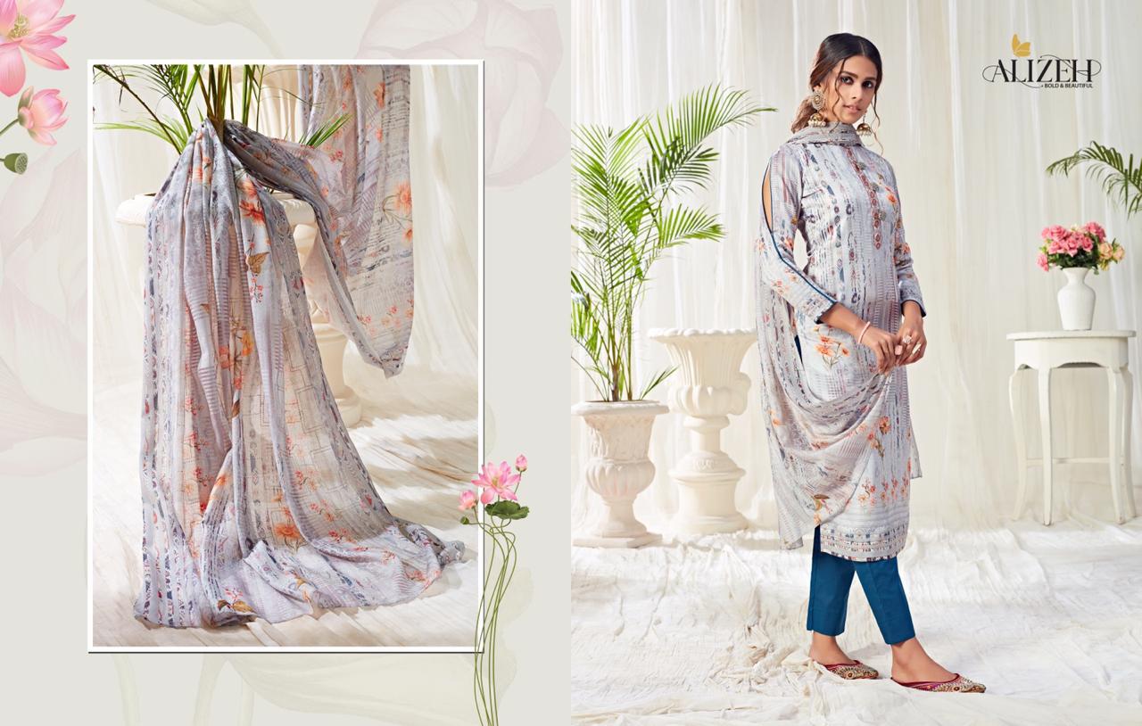 Alizeh Presents Bliss Pure Cotton With Swarvoski Work Salwar Suits