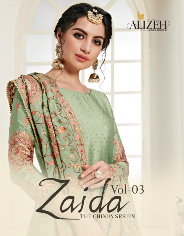 Alizeh Presents Zaida Vol 3 Chinon With Heavy Embroidery Salwar Suit
