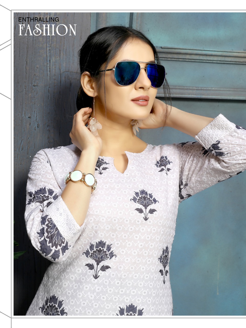 Apple Creation Presents Lukhnowi Chikan Work Fancy Designer Kurti
