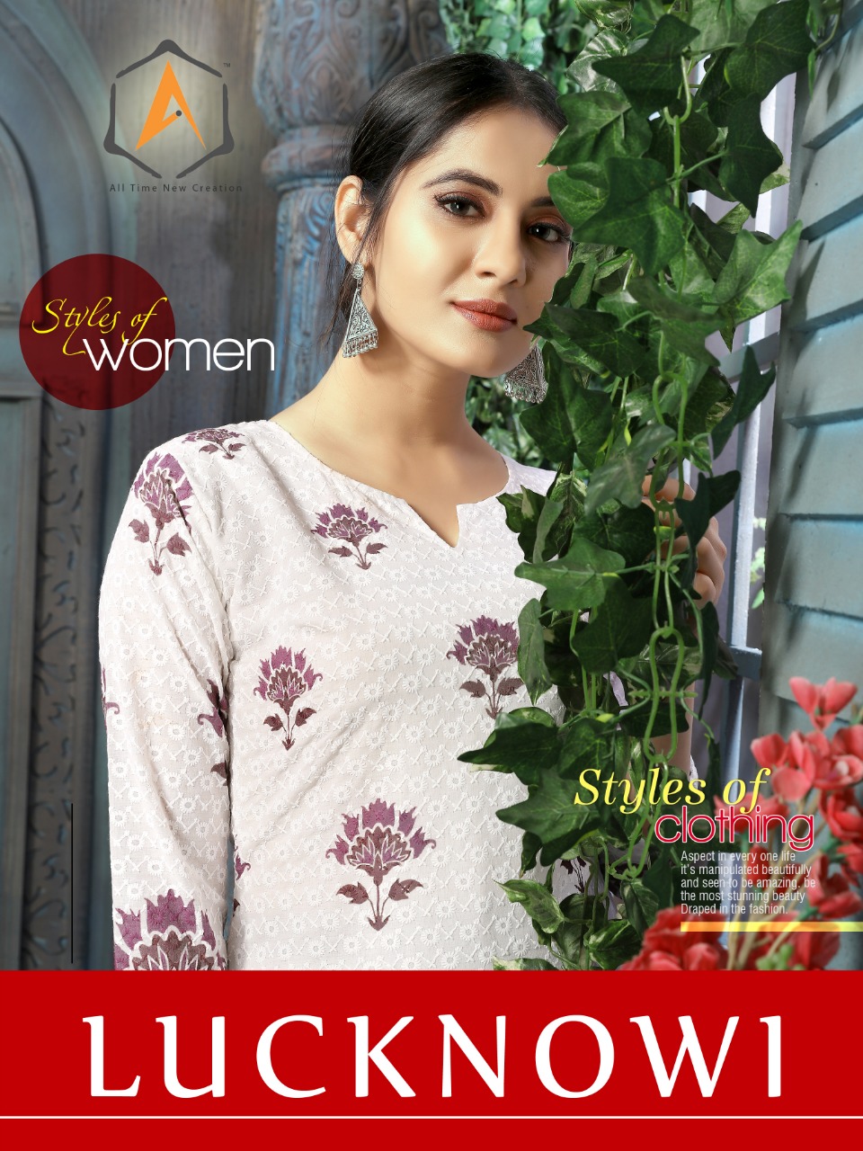 Apple Creation Presents Lukhnowi Chikan Work Fancy Designer Kurti