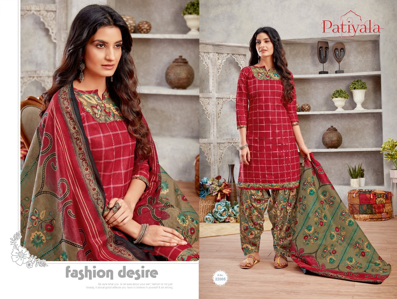 Falak International Presents Patiyala Vol 22 Cotton Fabric Readymade Suit