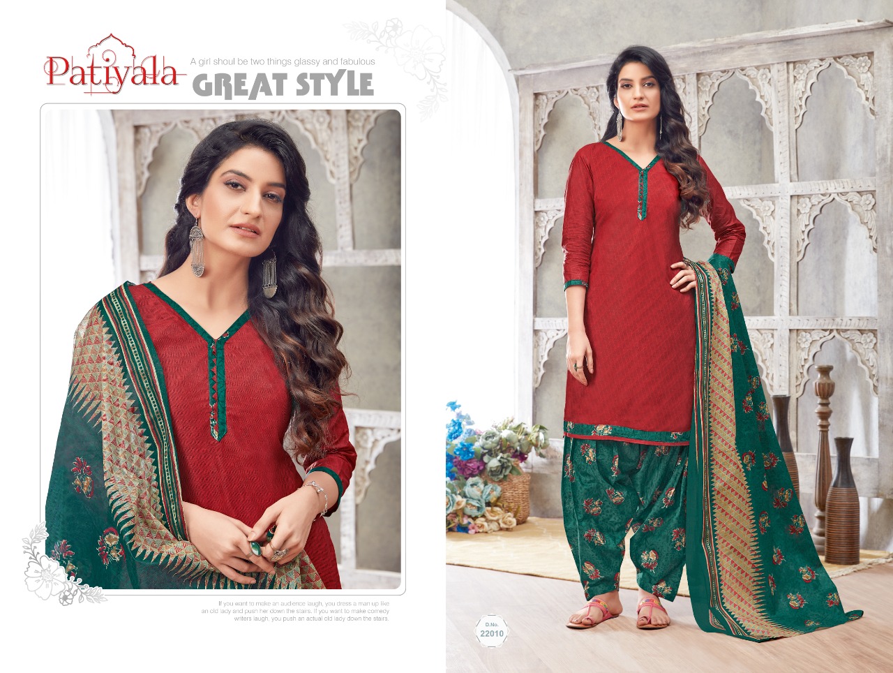 Falak International Presents Patiyala Vol 22 Cotton Fabric Readymade Suit