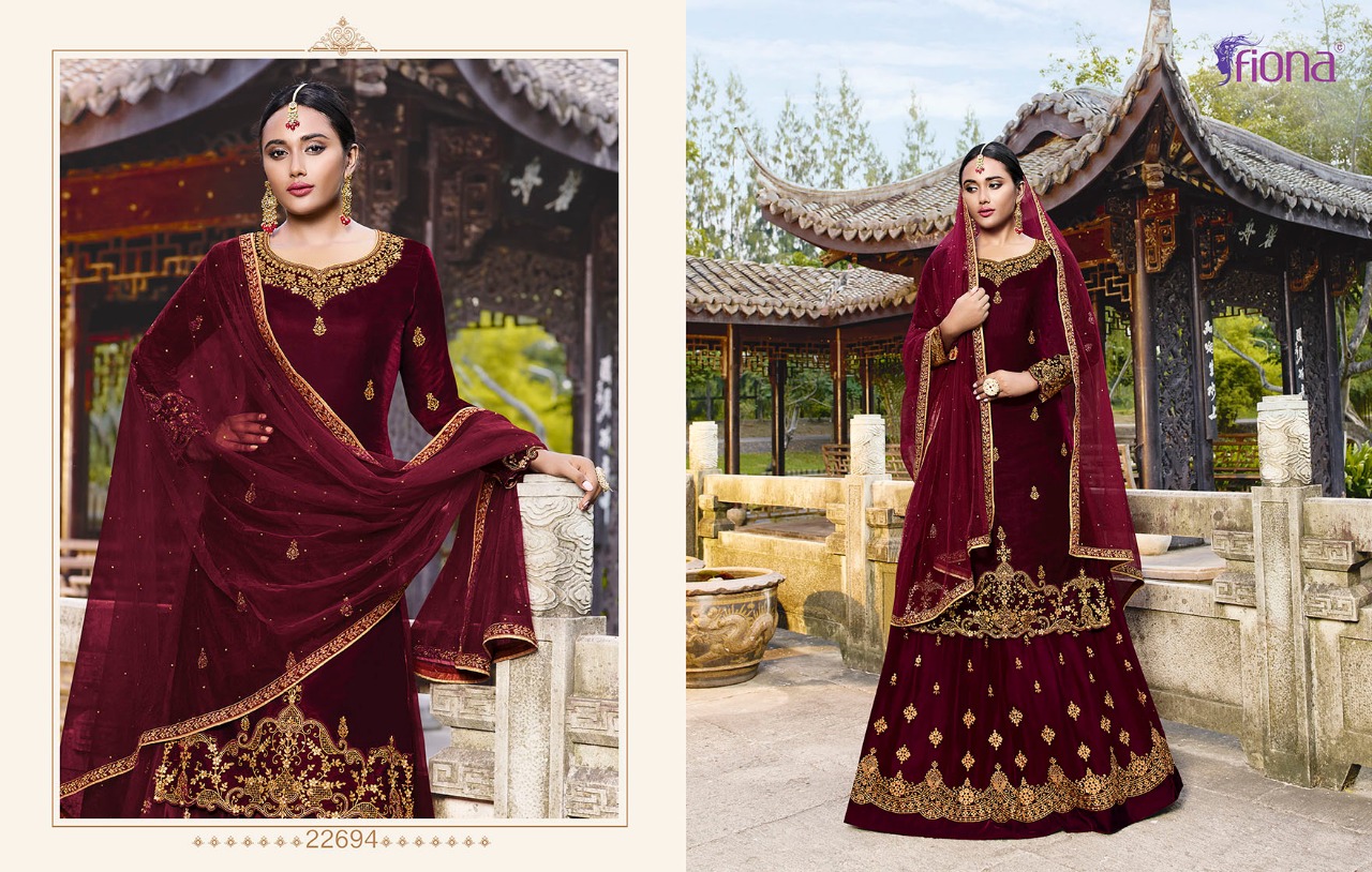 Fiona Presents Heavy Lengha Pure Dola Silk Salwar Suit With Lengha