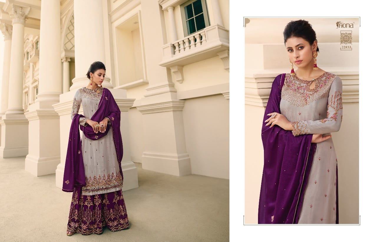 Fiona Launched Noorie Vol 12 Fox Georgette Pure Chinon With Hand Work Salwar Kameez