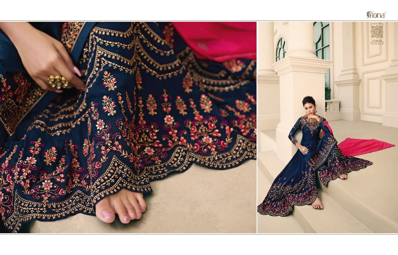 Fiona Launched Noorie Vol 12 Fox Georgette Pure Chinon With Hand Work Salwar Kameez