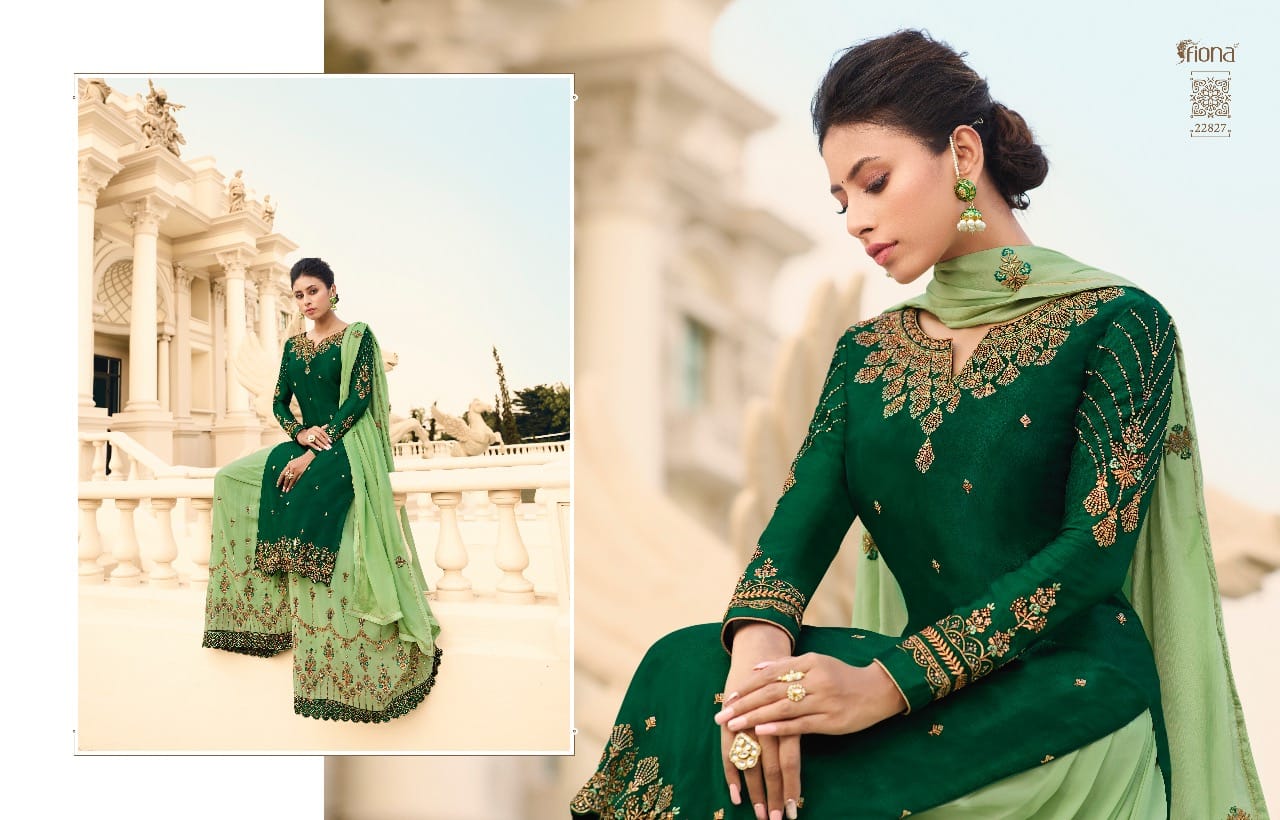 Fiona Launched Noorie Vol 12 Fox Georgette Pure Chinon With Hand Work Salwar Kameez