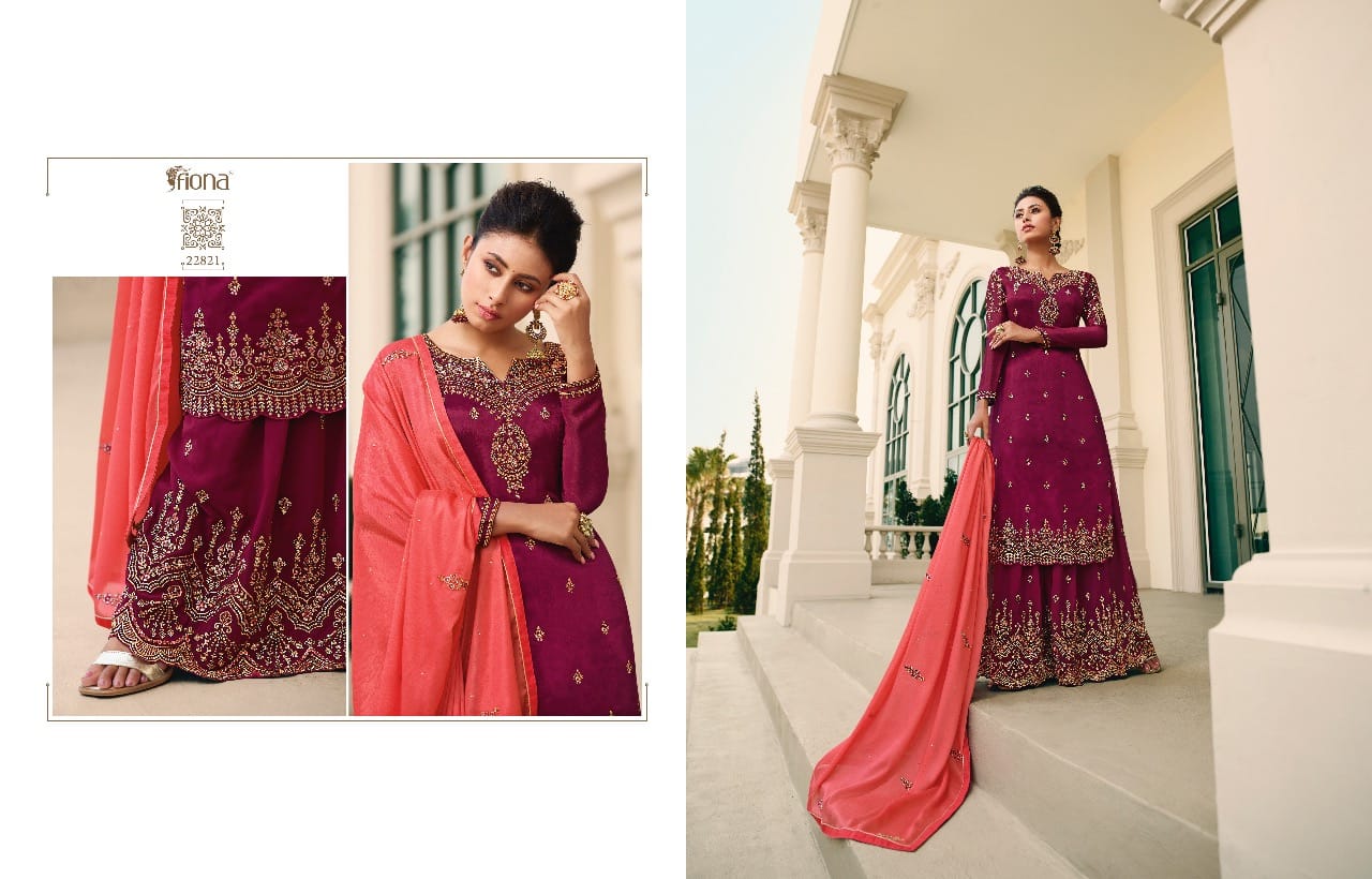 Fiona Launched Noorie Vol 12 Fox Georgette Pure Chinon With Hand Work Salwar Kameez