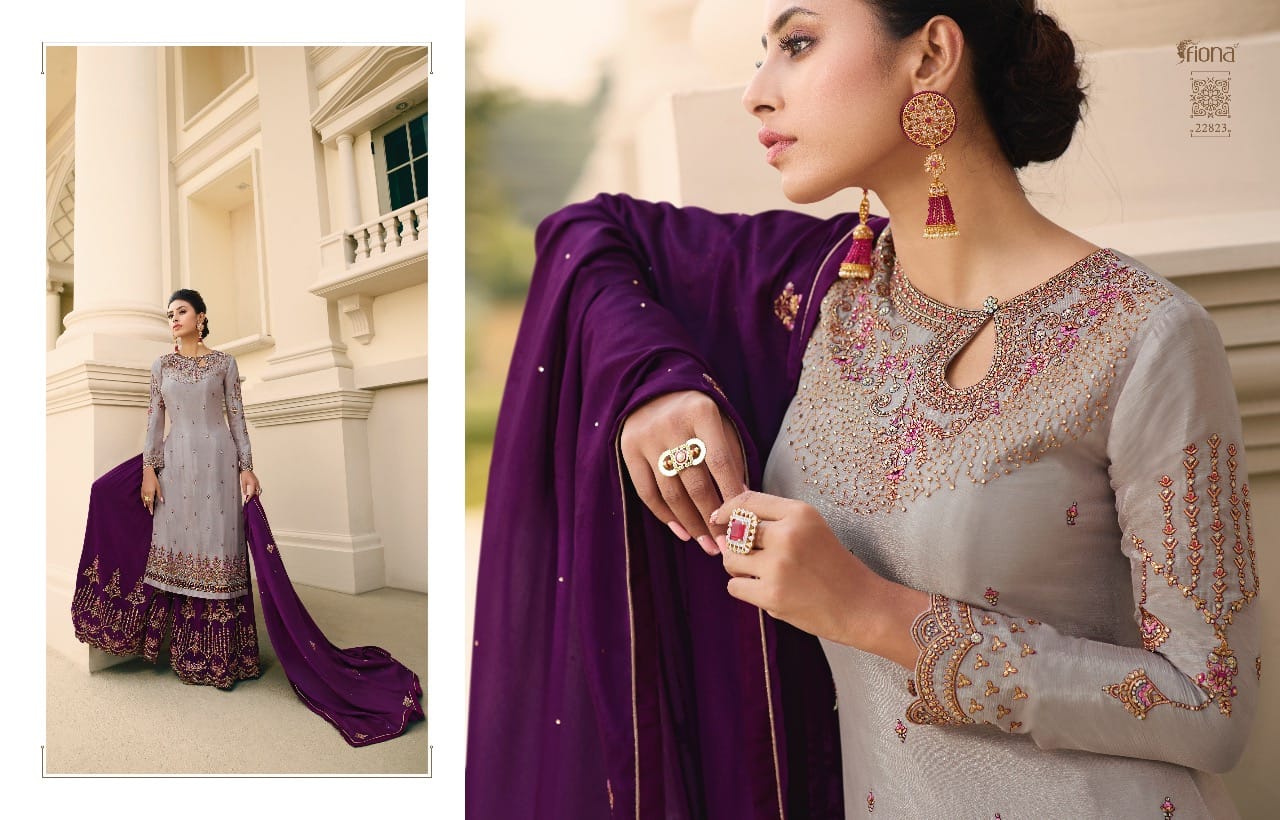 Fiona Launched Noorie Vol 12 Fox Georgette Pure Chinon With Hand Work Salwar Kameez