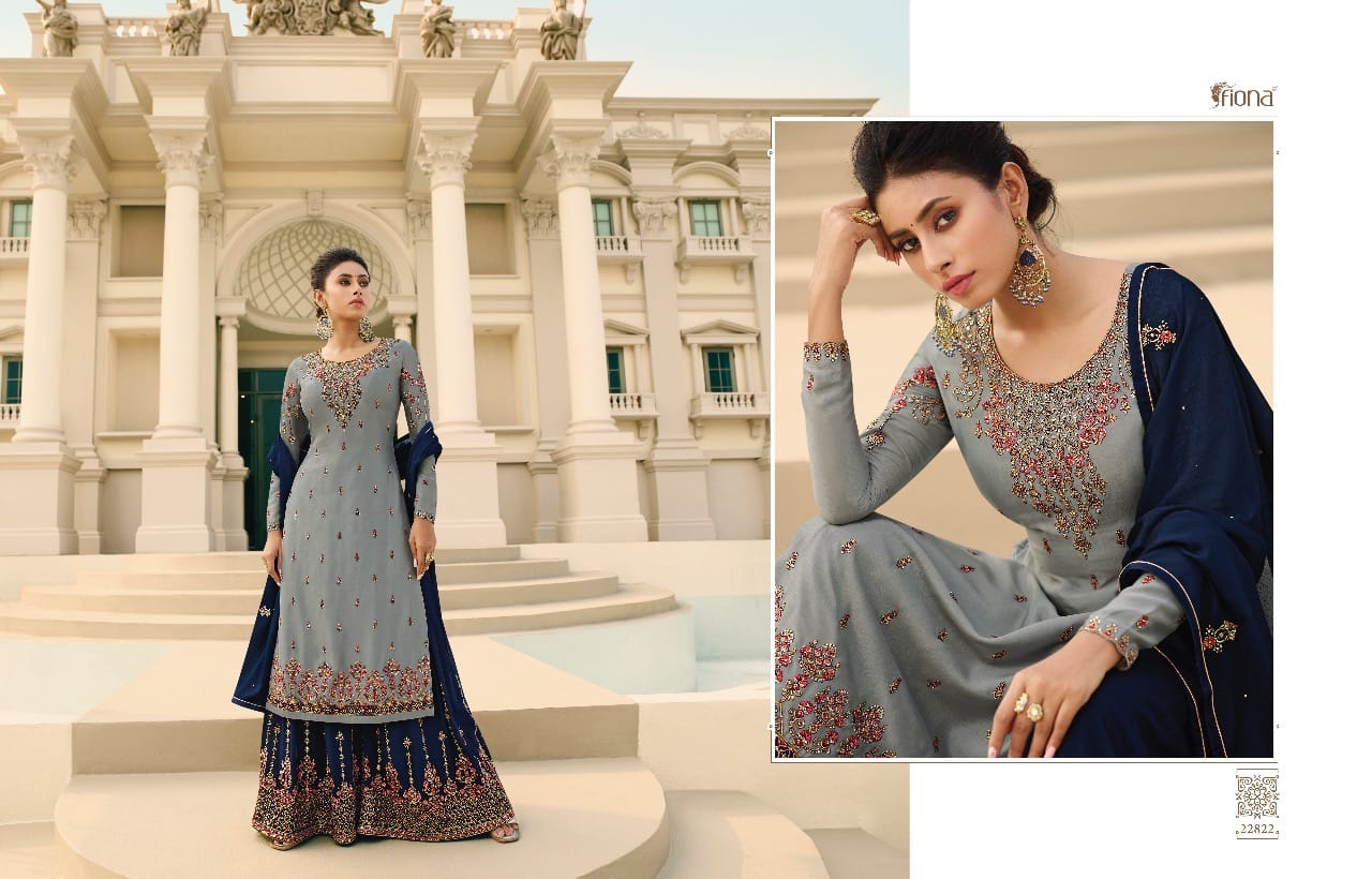 Fiona Launched Noorie Vol 12 Fox Georgette Pure Chinon With Hand Work Salwar Kameez