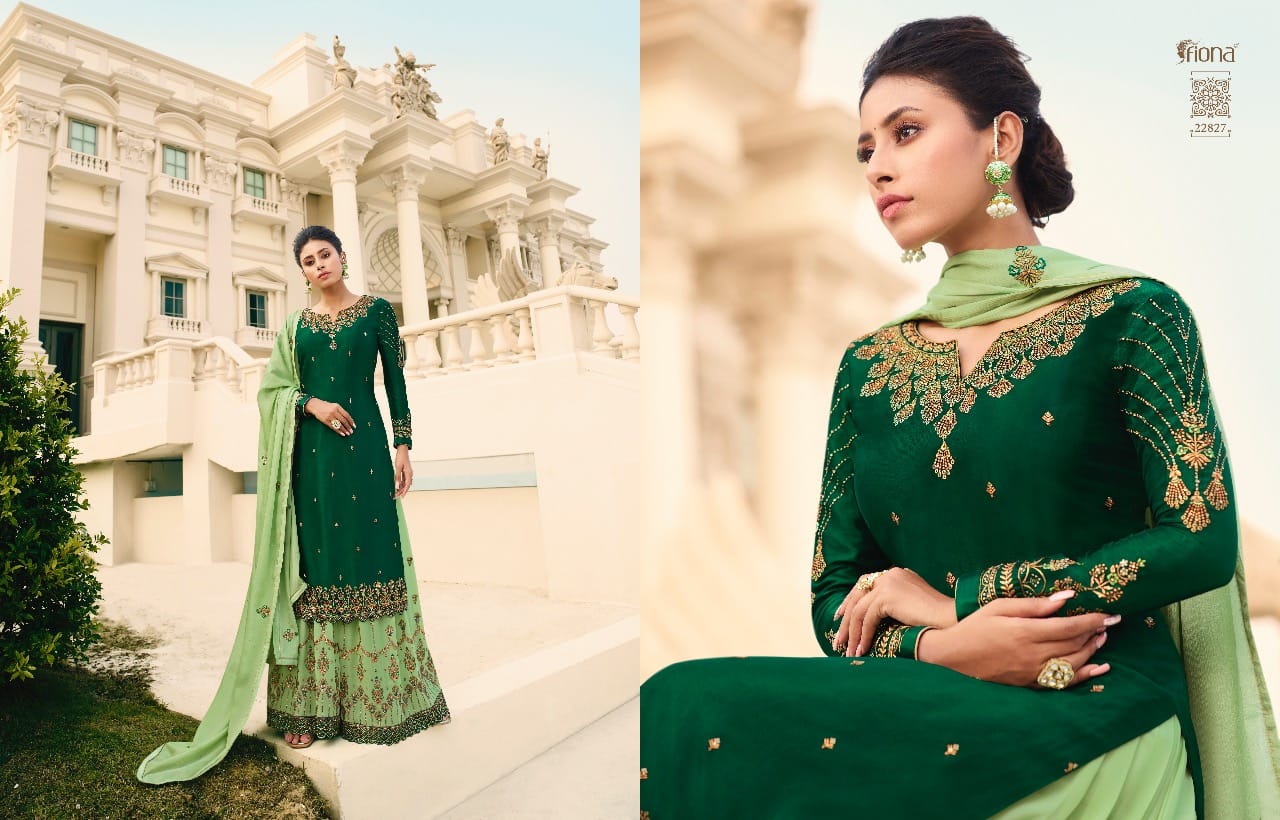 Fiona Launched Noorie Vol 12 Fox Georgette Pure Chinon With Hand Work Salwar Kameez