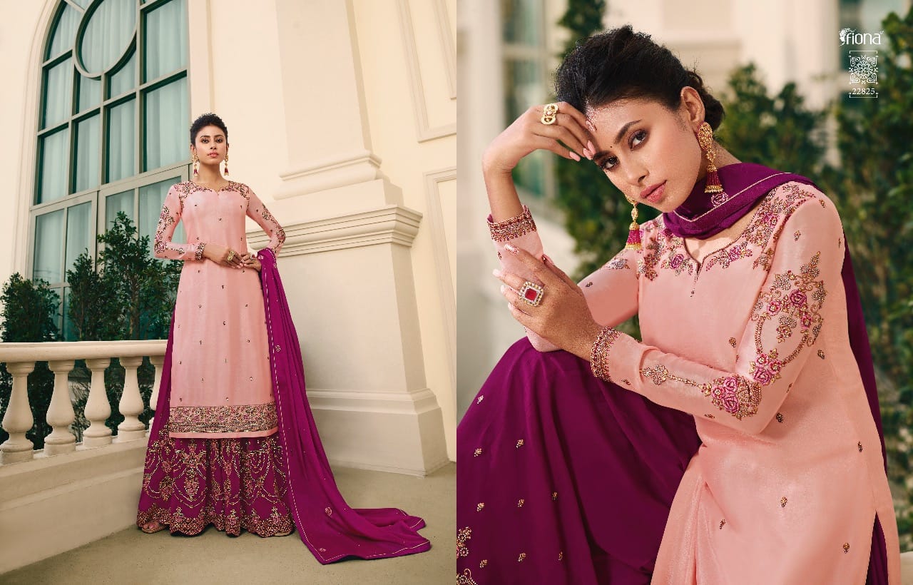Fiona Launched Noorie Vol 12 Fox Georgette Pure Chinon With Hand Work Salwar Kameez