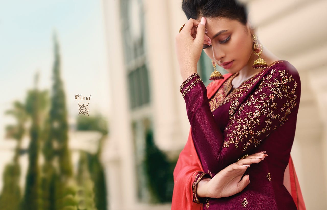 Fiona Launched Noorie Vol 12 Fox Georgette Pure Chinon With Hand Work Salwar Kameez