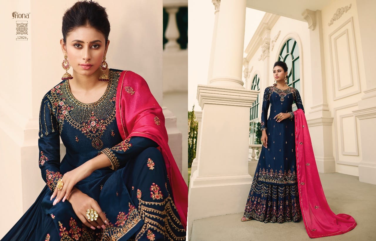 Fiona Launched Noorie Vol 12 Fox Georgette Pure Chinon With Hand Work Salwar Kameez