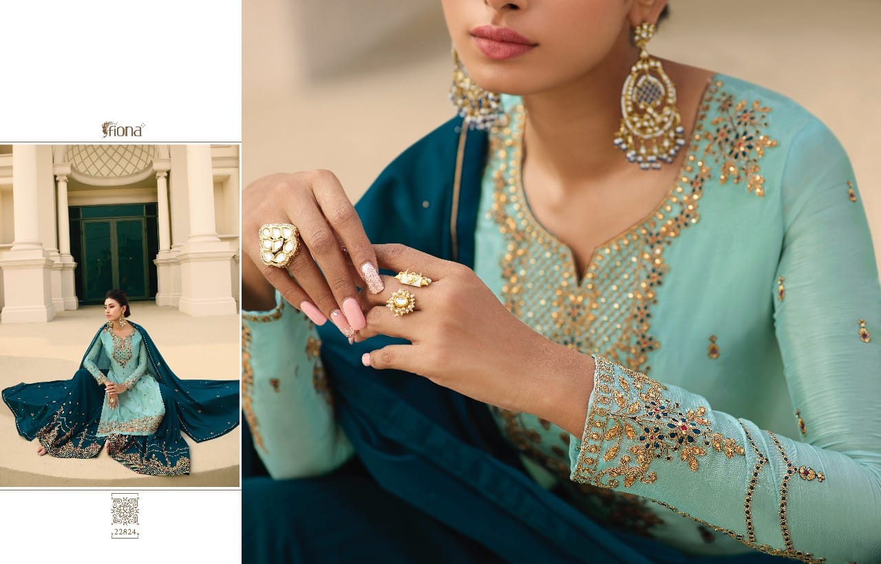 Fiona Launched Noorie Vol 12 Fox Georgette Pure Chinon With Hand Work Salwar Kameez