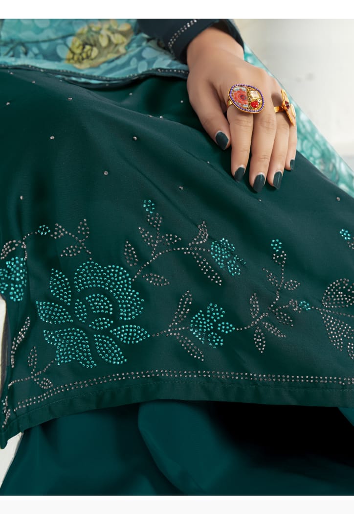 Fiona Presents Ujjwala Satin Georgette With Swarvoski Work Salwar Kameez