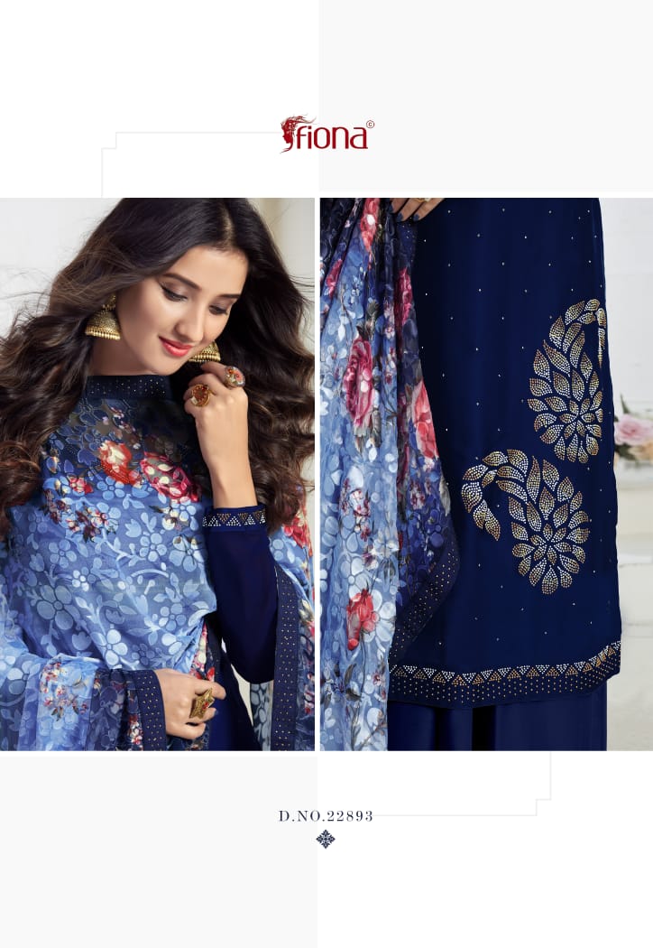 Fiona Presents Ujjwala Satin Georgette With Swarvoski Work Salwar Kameez