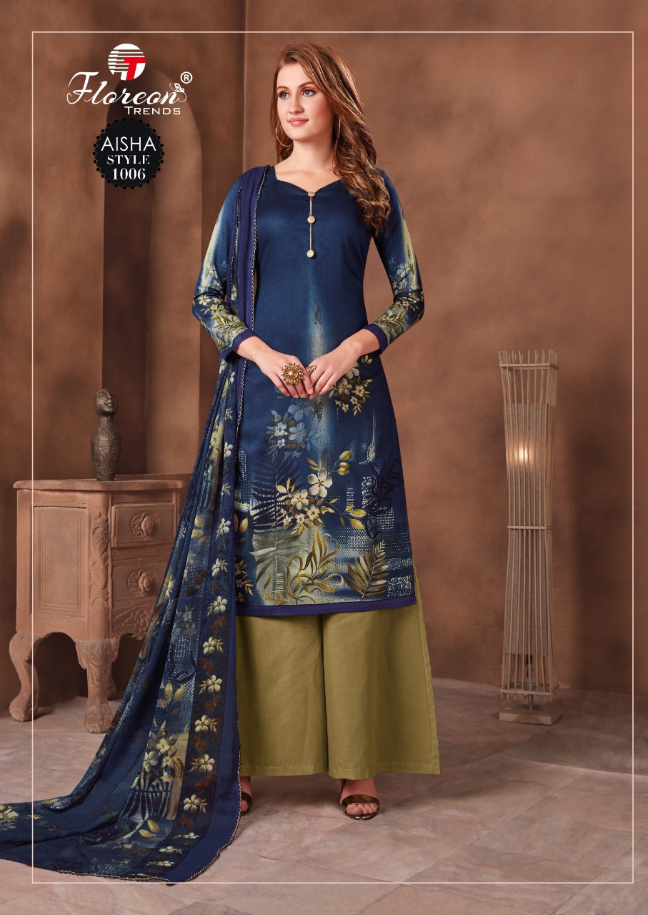 Floren Trendz Presents Aisha Heavy Cotton Satin Salwar Suits