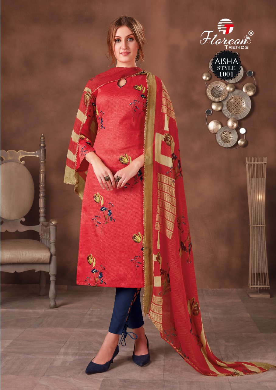 Floren Trendz Presents Aisha Heavy Cotton Satin Salwar Suits