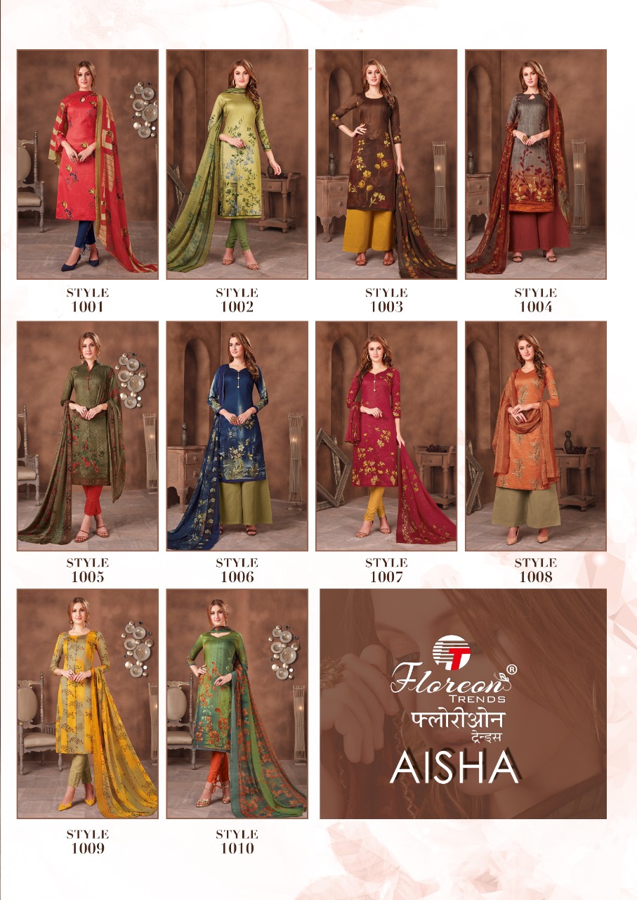 Floren Trendz Presents Aisha Heavy Cotton Satin Salwar Suits