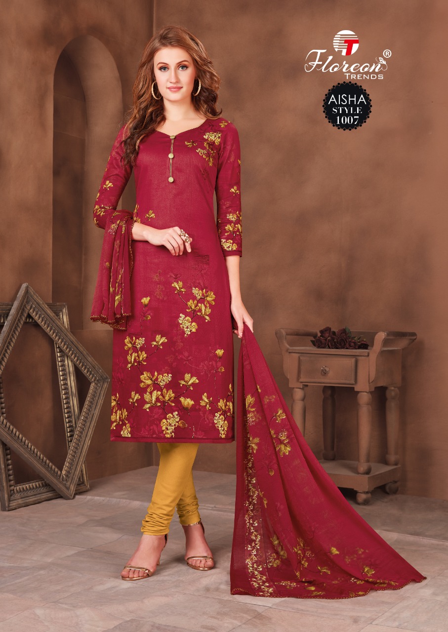 Floren Trendz Presents Aisha Heavy Cotton Satin Salwar Suits