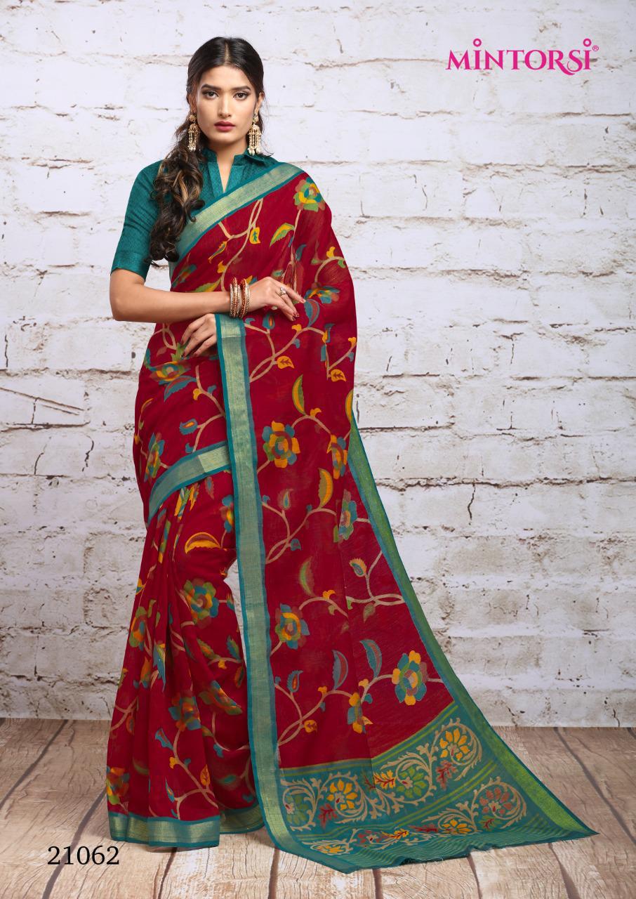 Mintrosi Launched Seenia Cotton Zari Wpork With Cotton Silk Saree