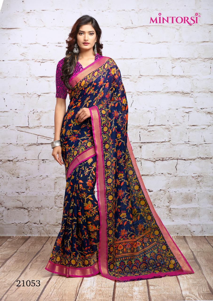 Mintrosi Launched Seenia Cotton Zari Wpork With Cotton Silk Saree