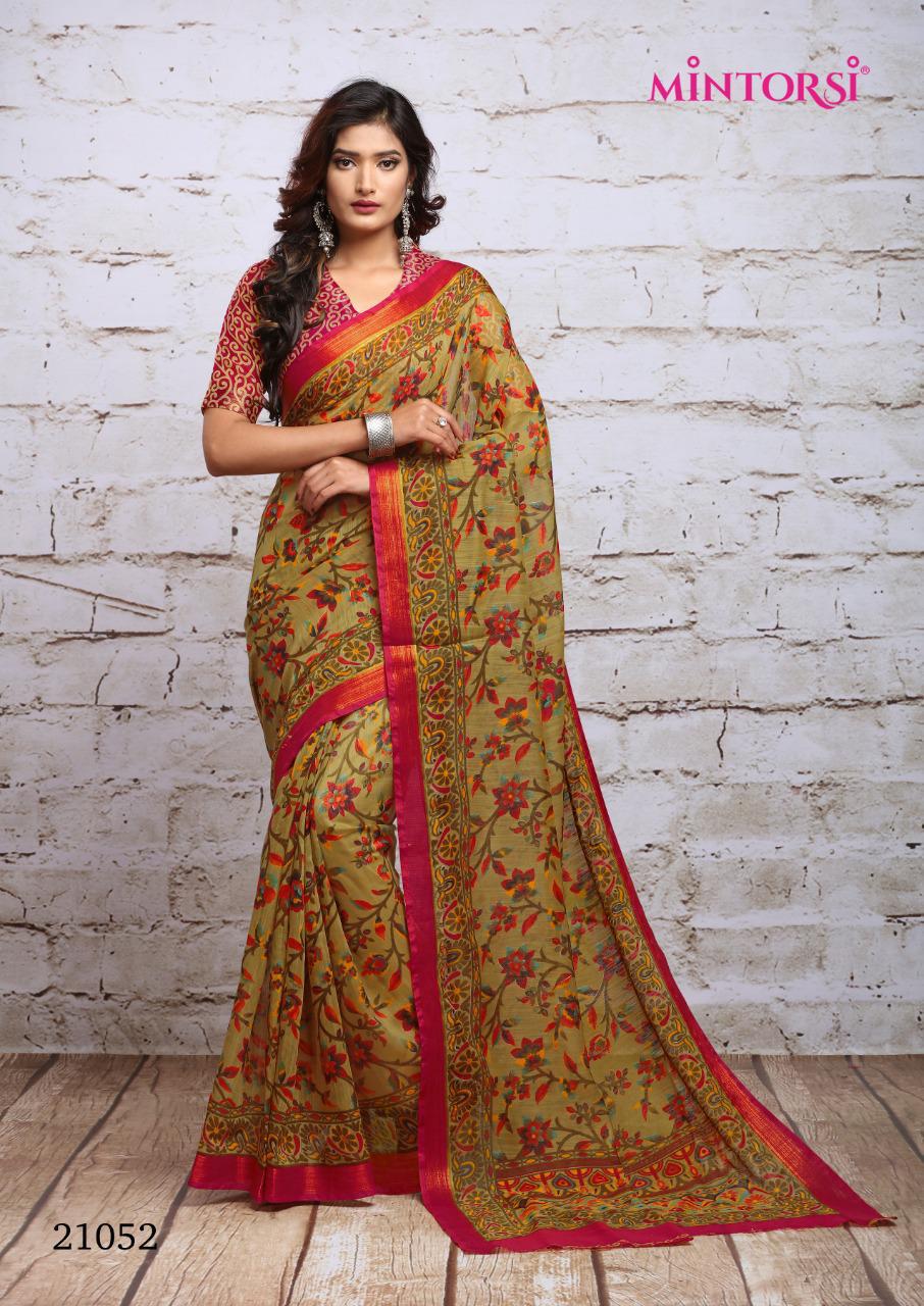 Mintrosi Launched Seenia Cotton Zari Wpork With Cotton Silk Saree