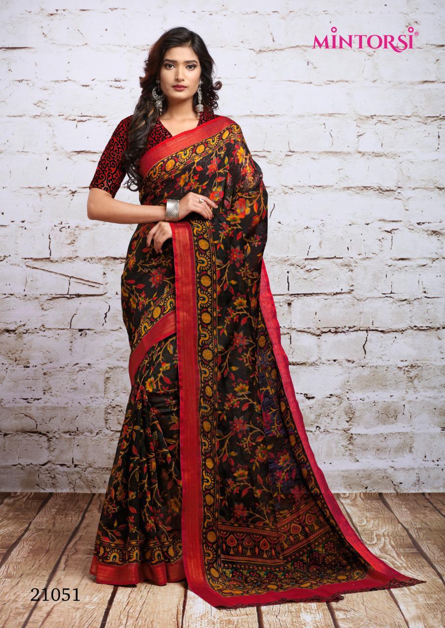 Mintrosi Launched Seenia Cotton Zari Wpork With Cotton Silk Saree