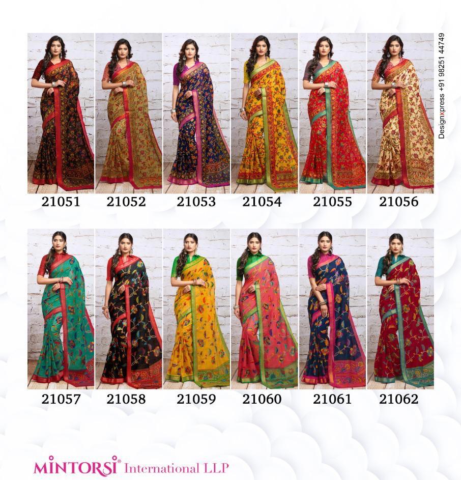 Mintrosi Launched Seenia Cotton Zari Wpork With Cotton Silk Saree