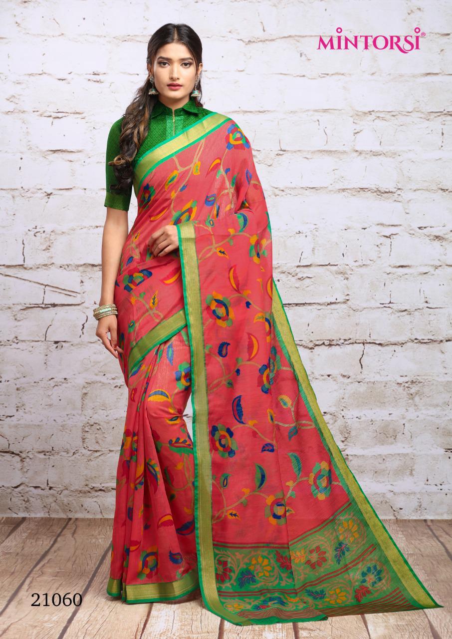 Mintrosi Launched Seenia Cotton Zari Wpork With Cotton Silk Saree