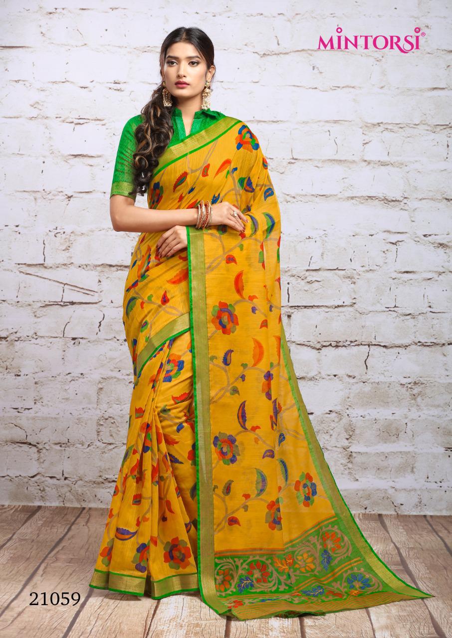 Mintrosi Launched Seenia Cotton Zari Wpork With Cotton Silk Saree