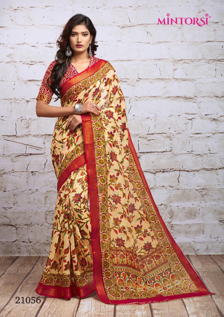Mintrosi Launched Seenia Cotton Zari Wpork With Cotton Silk Saree