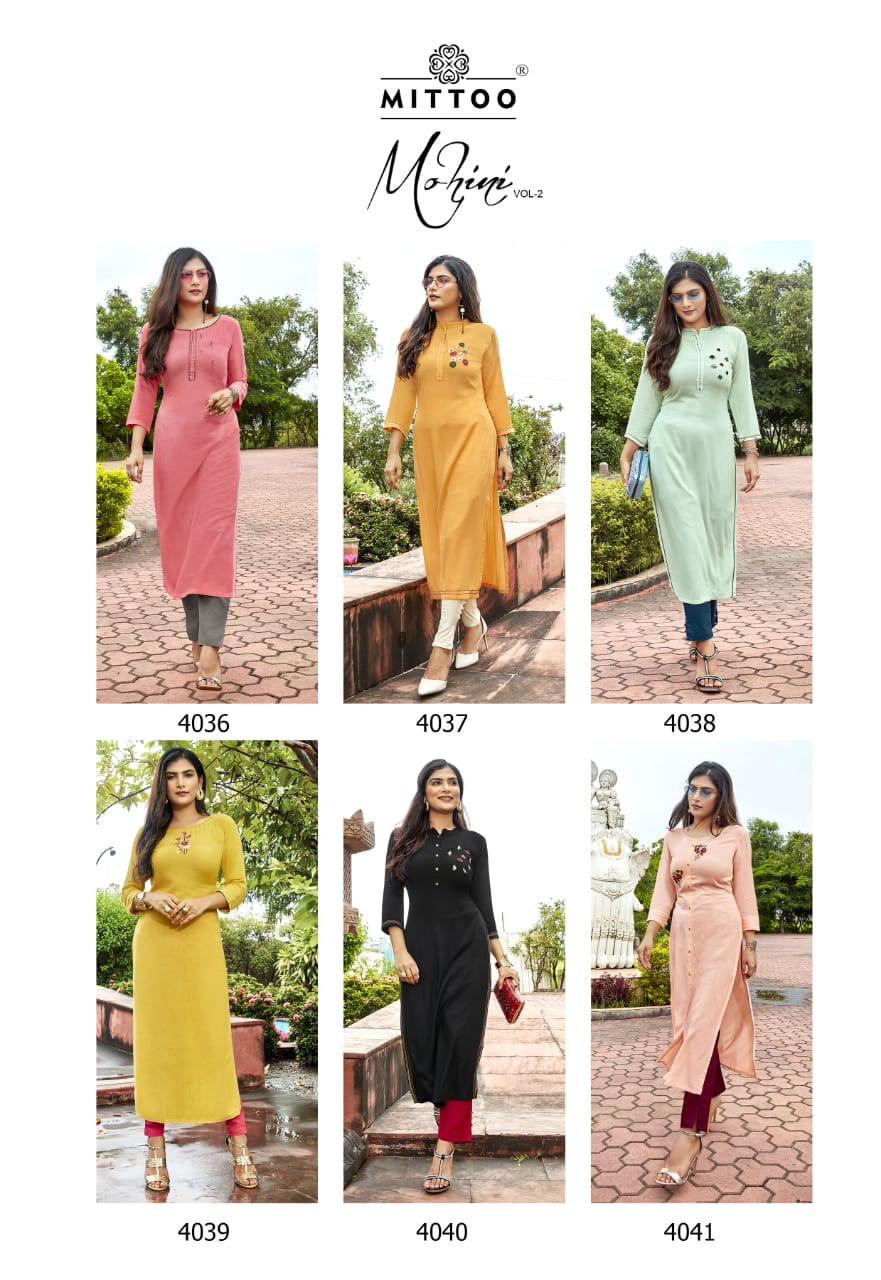 Mitto Presents Mohini Vol 2 Liva Approve Rayon Fancy Tops With Pants