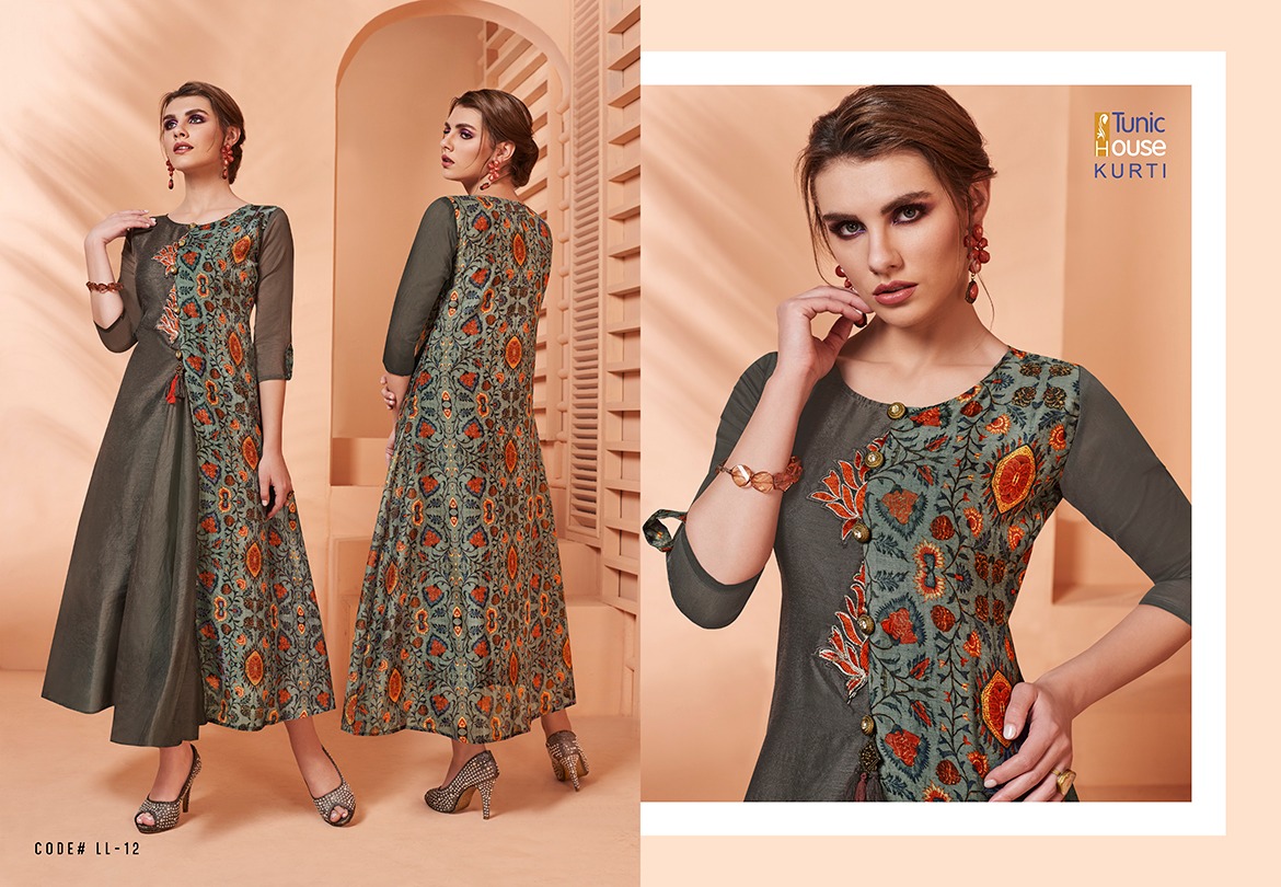 Neha Fashion Presents Lime Light Silk Digital Print With Hand Work Embroidery Kurti