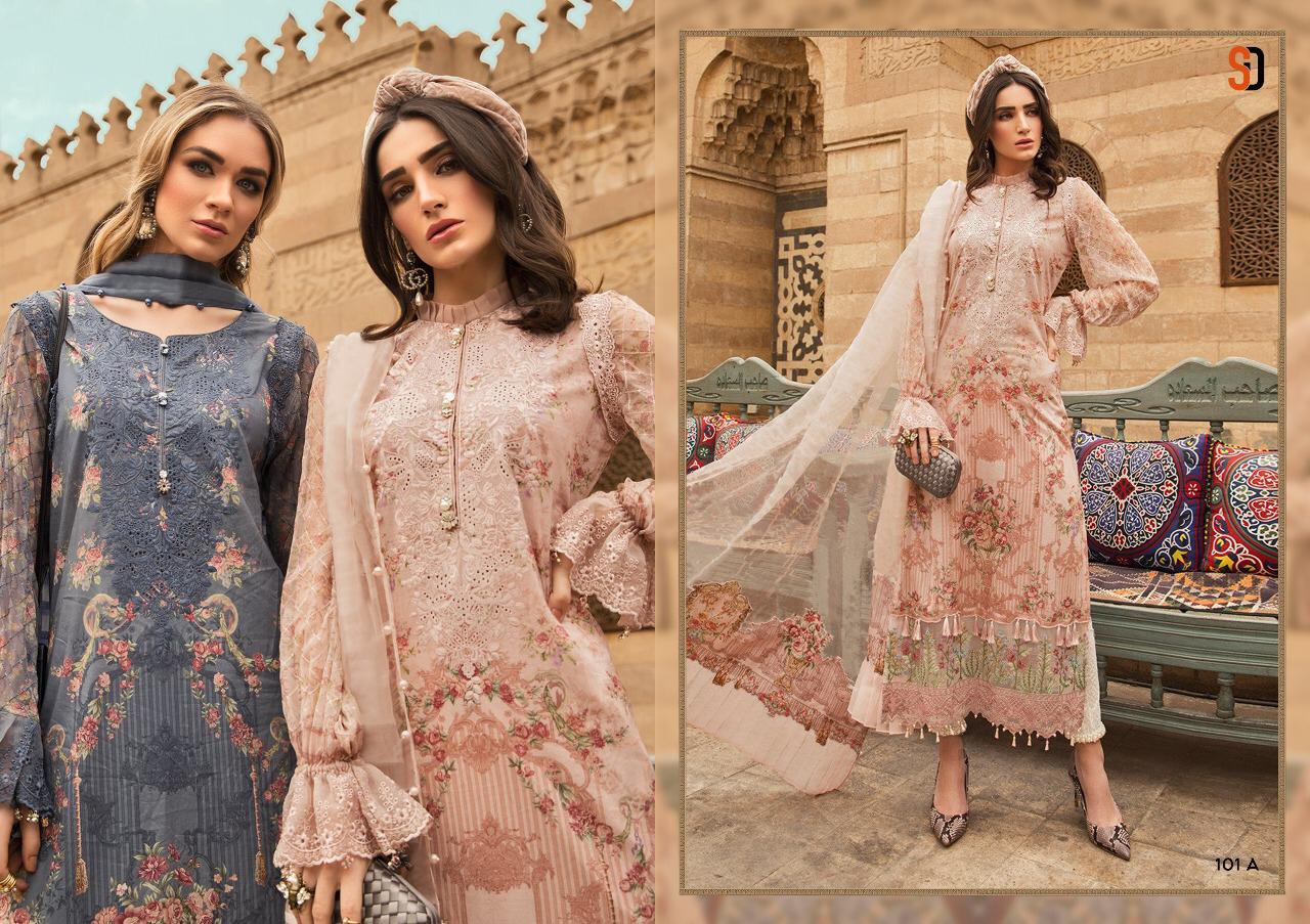 Sharaddha Designer Presens Maria B Pure Cotton With Heavy Embroidery Pakistani Suit